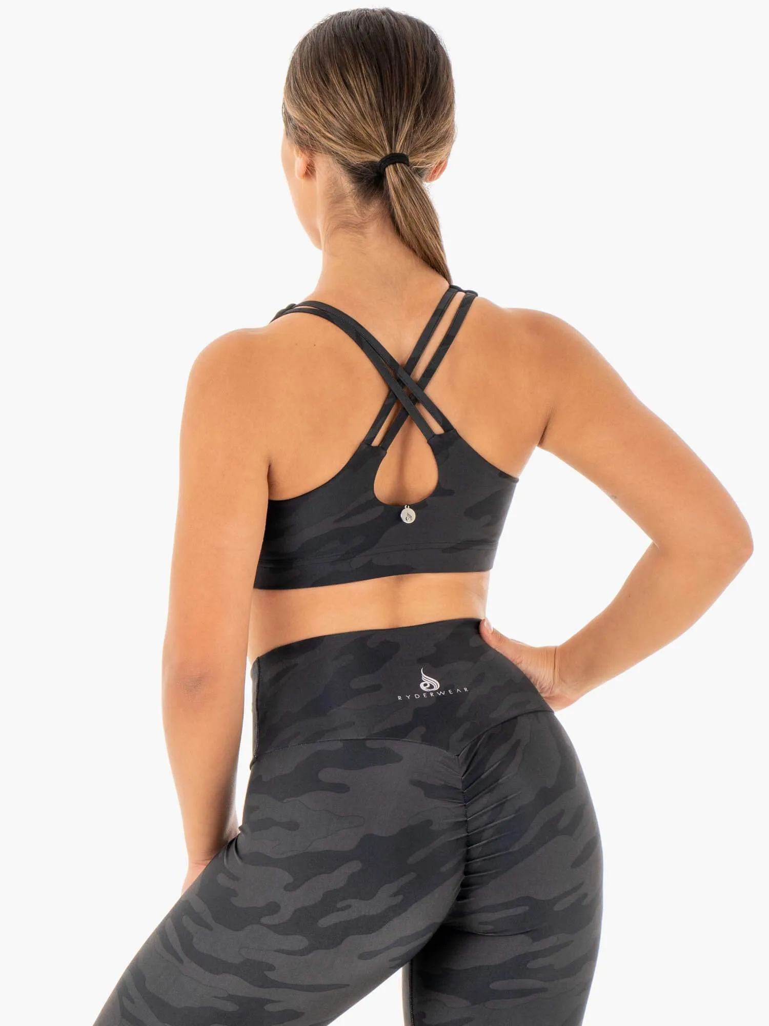 Camo Sports Bra - Black Camo Ergonomic Fit