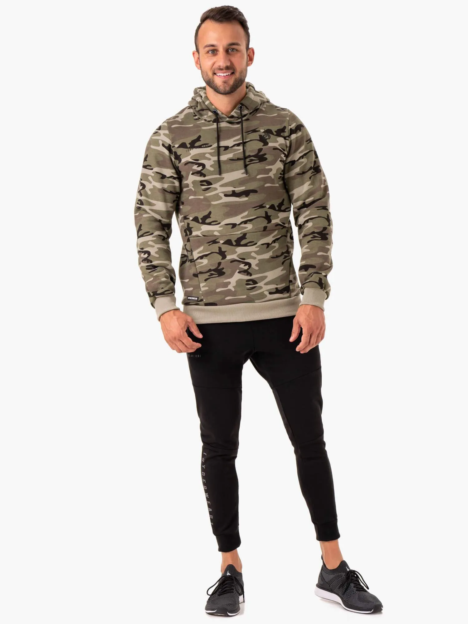 Camo Tech Pullover Hoodie - Khaki Camo outdoor adventure