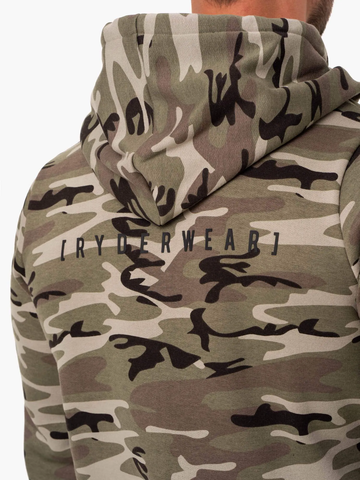 Camo Tech Pullover Hoodie - Khaki Camo functional fabric