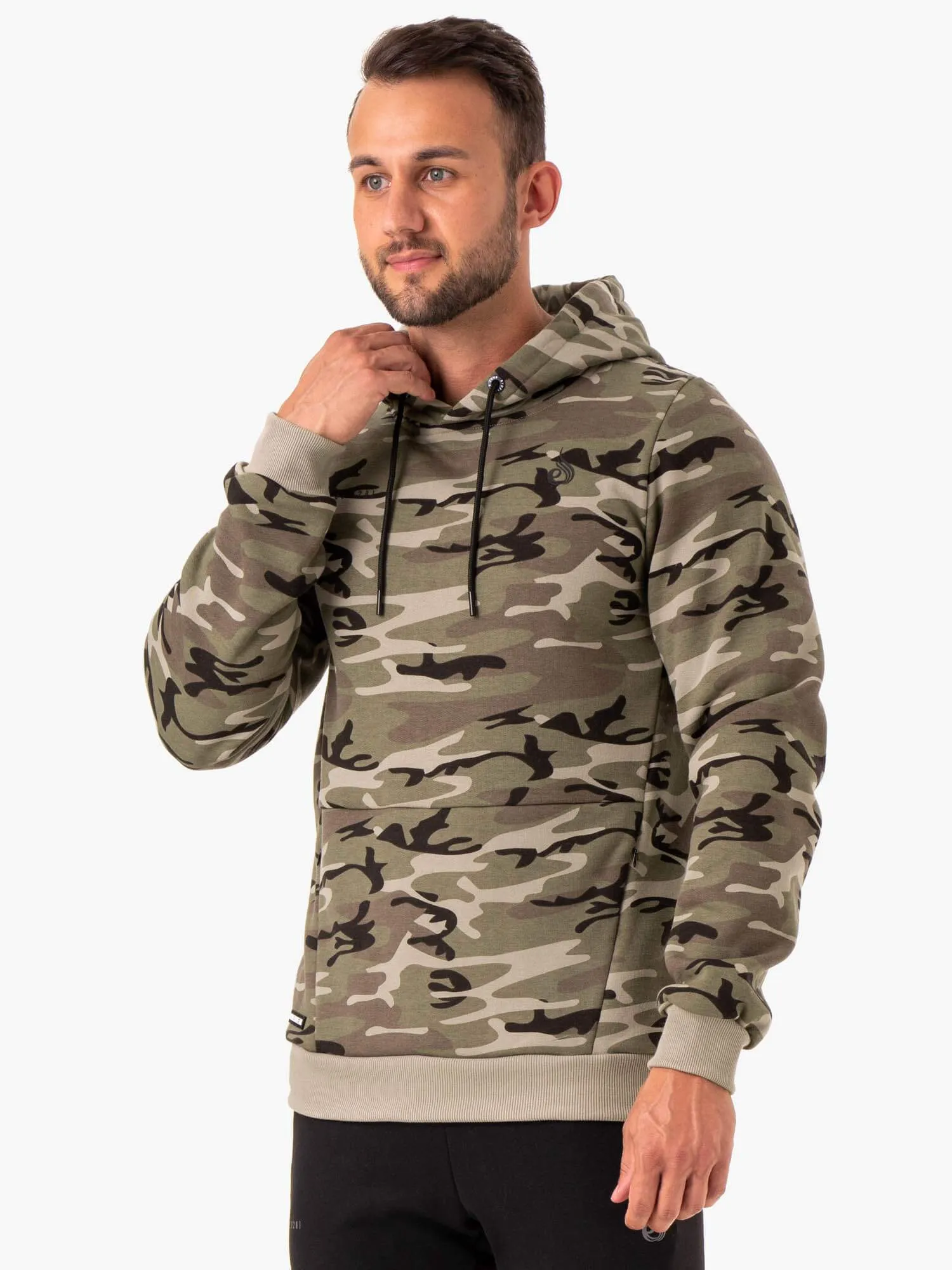 Camo Tech Pullover Hoodie - Khaki Camo travel wear