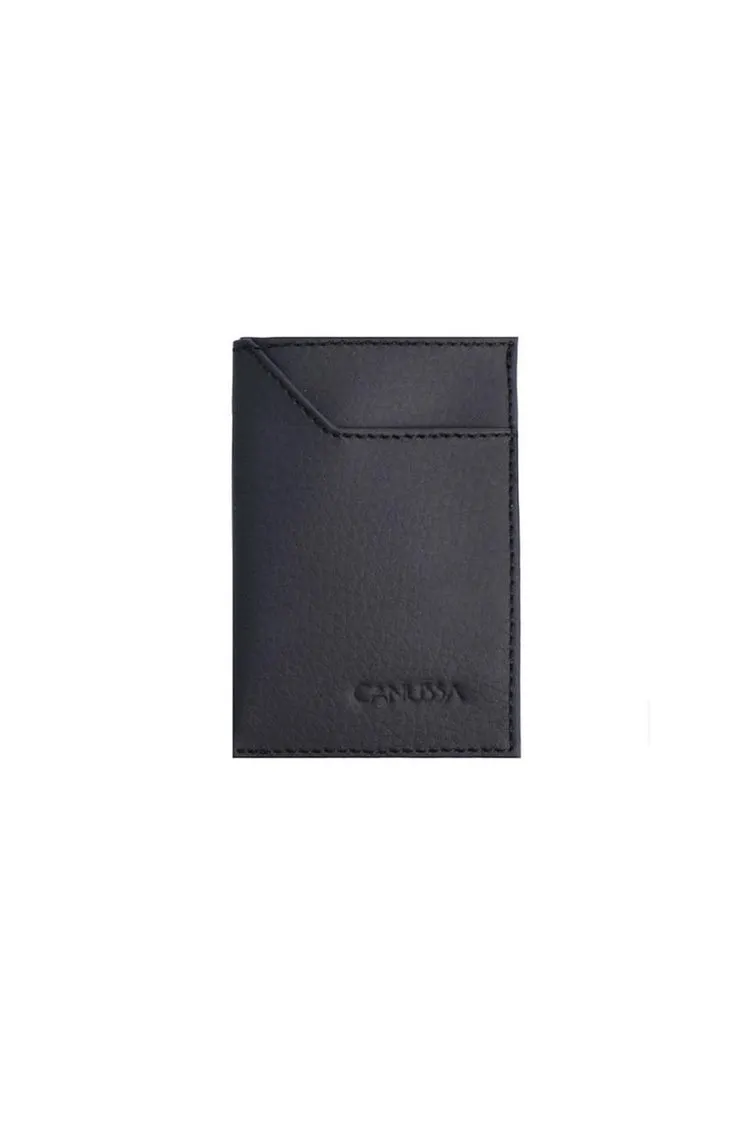 Cardholder in Black Persimmon Leather from Canussa carry easy