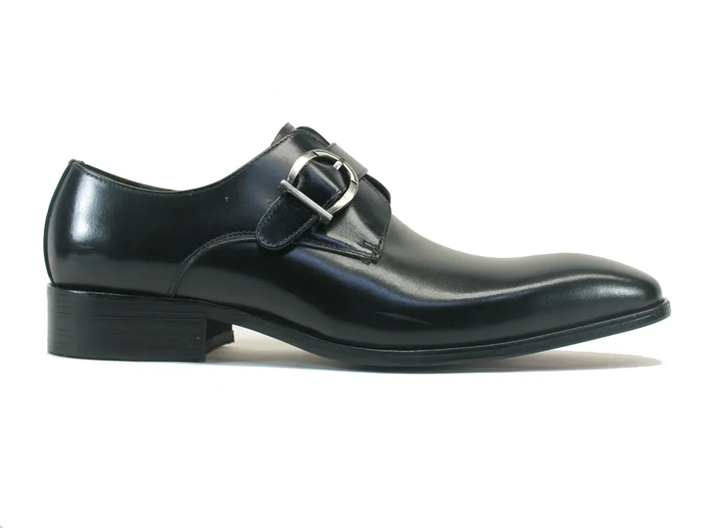 Carrucci Buckle Monk Strap KS503-35 - Black stylish choice