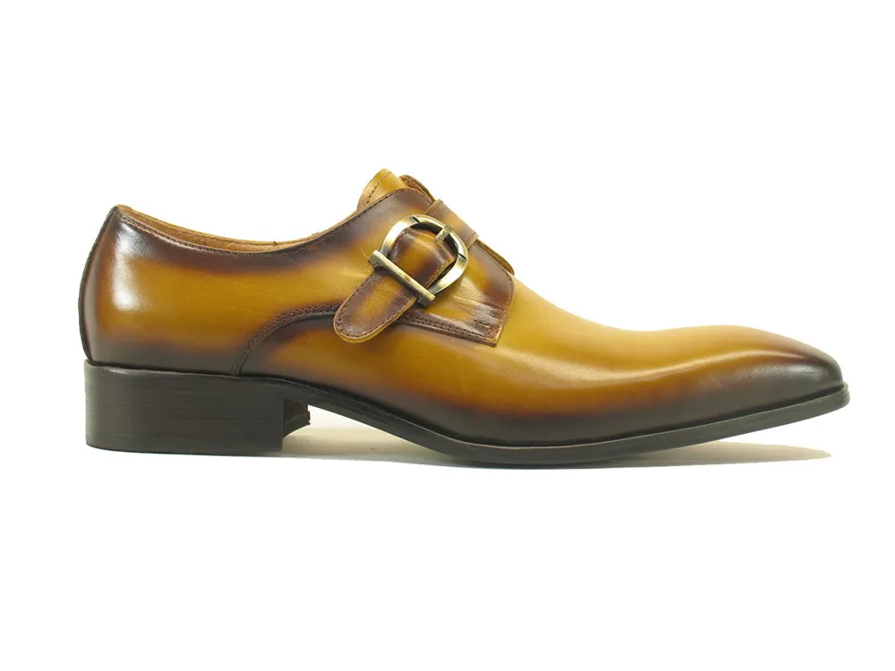 Carrucci Buckle Monk Strap KS503-35 - Cognac top-tier feel