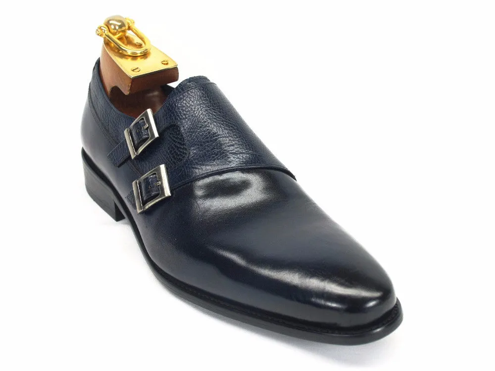 Carrucci Double Monkstraps KS099-3003 - Navy neutral tone