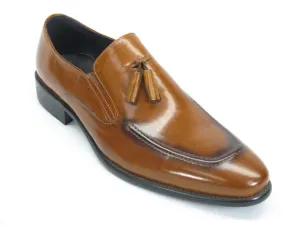 Carrucci KS099-714 Leather Tassel Loafer - Cognac calm tone