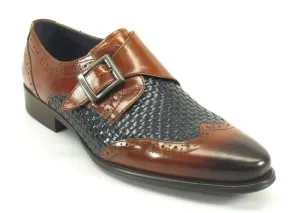 Carrucci KS099-722 Woven Buckle Loafer - Brown/Navy smooth feel