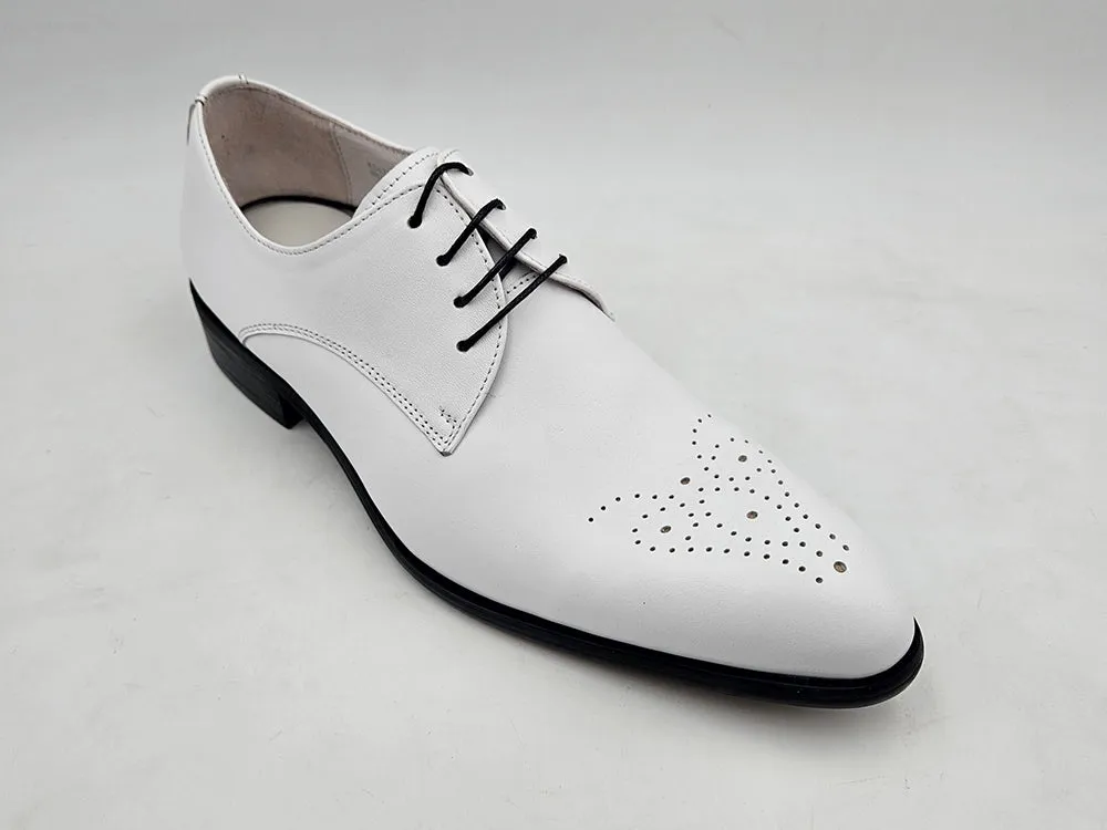 Carrucci KS479-04 Signature Lace-up Oxford - White wedding outfit