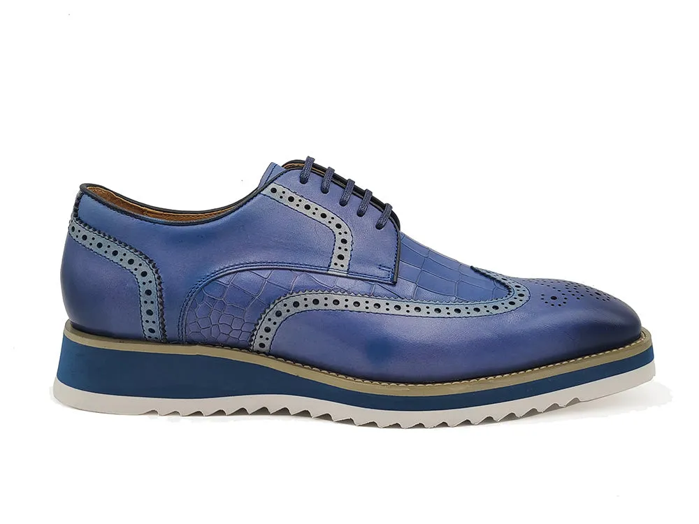 Carrucci KS515-35 Gorgeous Lace-up Oxford - Blue classic charm
