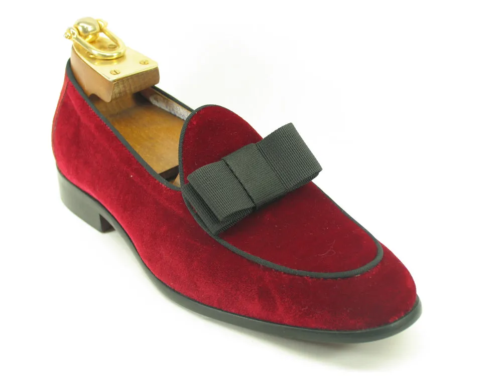 Carrucci KS525-102V Velvet Prom Loafer - Red fine detail