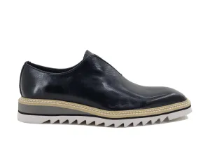 Carrucci KS550-08 Laceless Loafer with Contrast Color Sole - Black style core