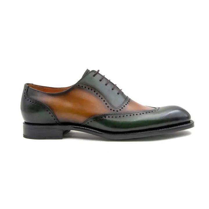 Charlton Lace Up Shoes - Caramel/Green hybrid wear