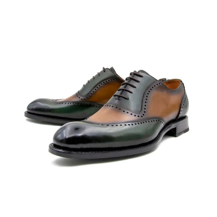 Charlton Lace Up Shoes - Caramel/Green timeless wear