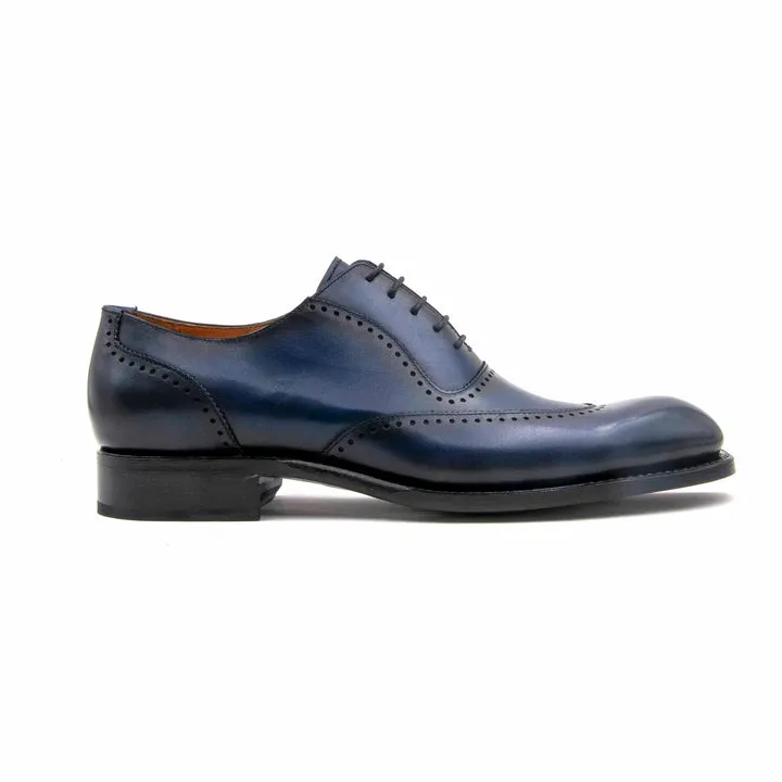 Charlton Lace Up Shoes - Navy tie match