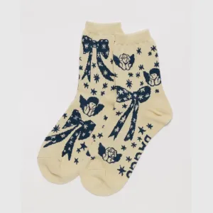 Cherub Bows Crew Socks from BAGGU Antibacterial Breath