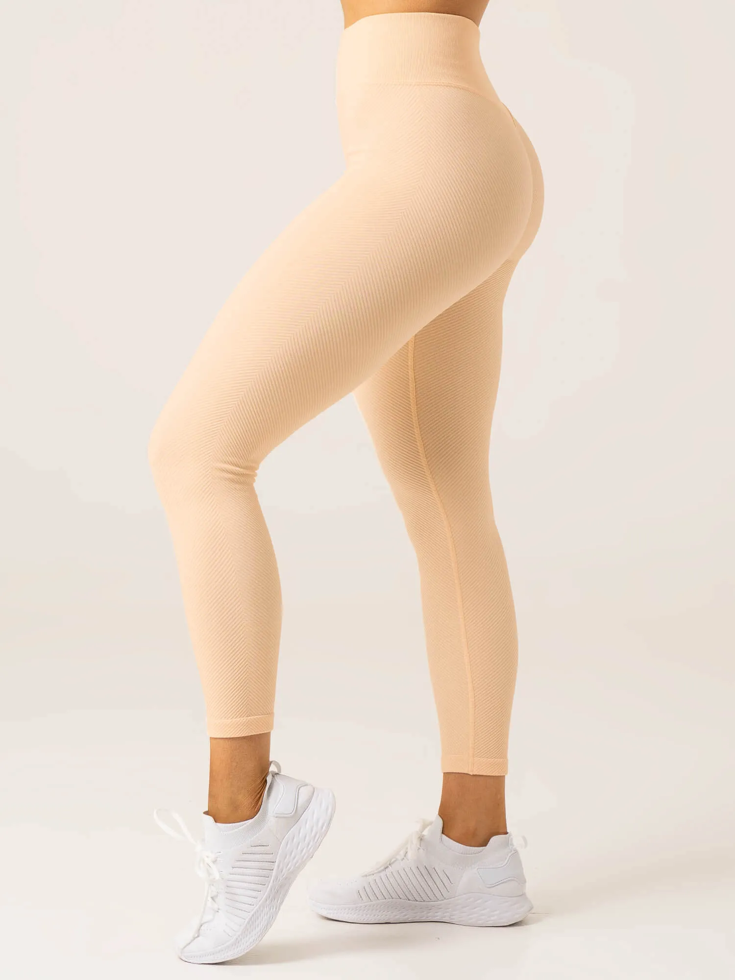 Circuit Rib Seamless High Waisted Leggings - Peach Sorbet relaxed fit