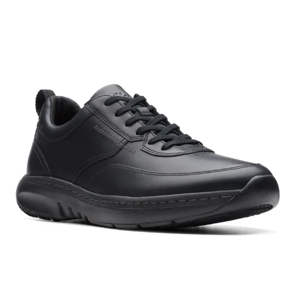 Clarks Men's Pro Lace Black Leather sporty chic