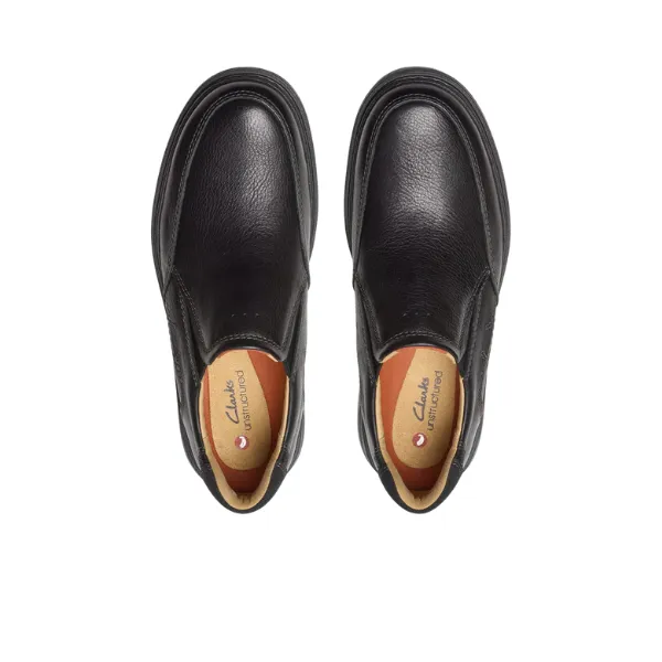 Clarks Men's Un Briley Step Leather Wide Black errands run