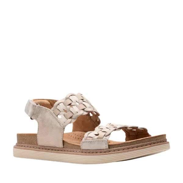 Clarks Women's Arwell Glide Wide Metallic Clear Fit