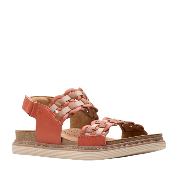 Clarks Women's Arwell Glide Wide Orange style relax