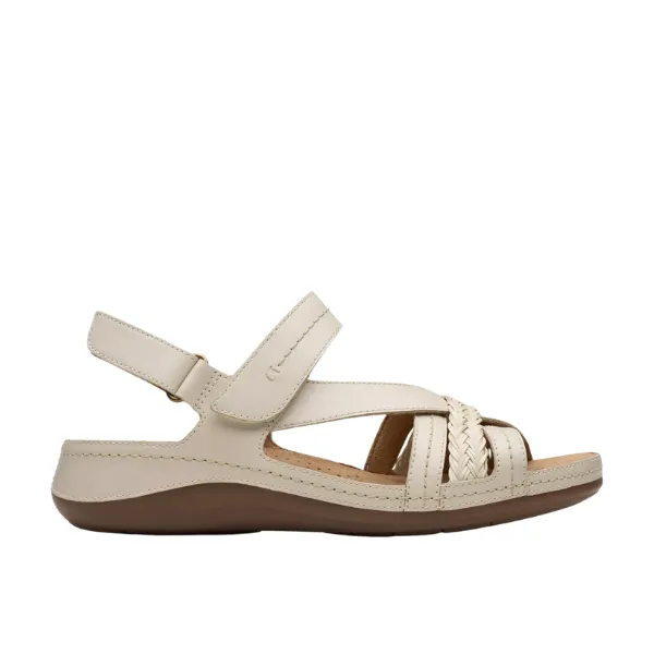 Clarks Women's Cecily Strap Leather Wide Cream family trip