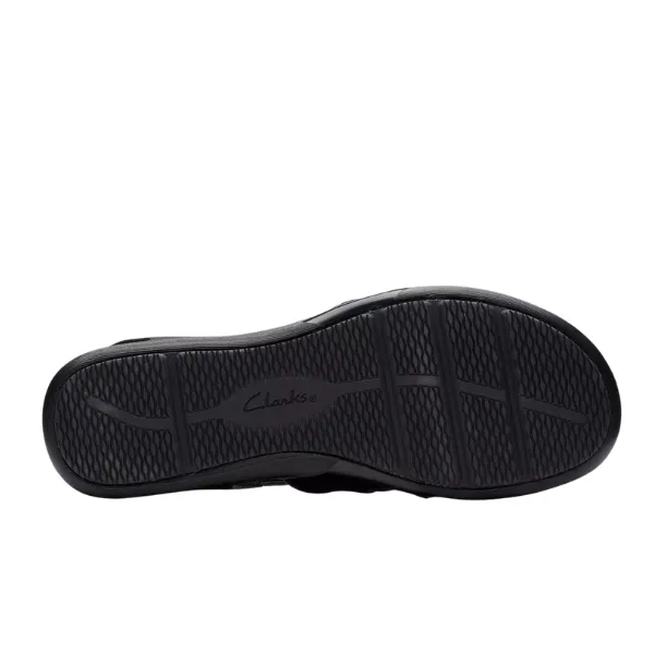 Clarks Women's Wide Kitly Ave Black Leather pressure free