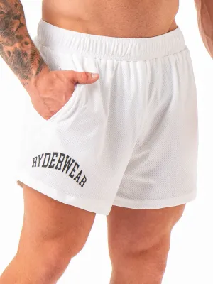 Collegiate Mesh Short - White thermal regulation