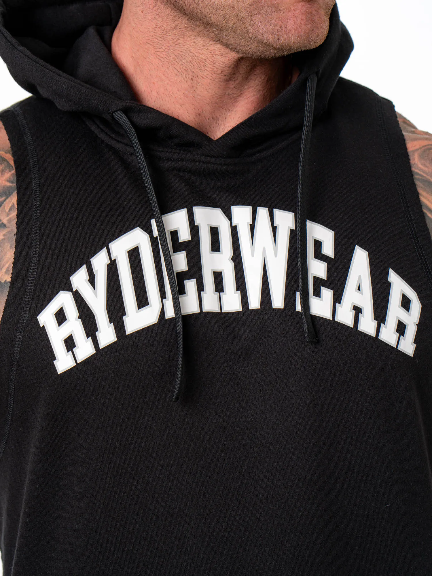Collegiate Sleeveless Hoodie - Black flexible fit