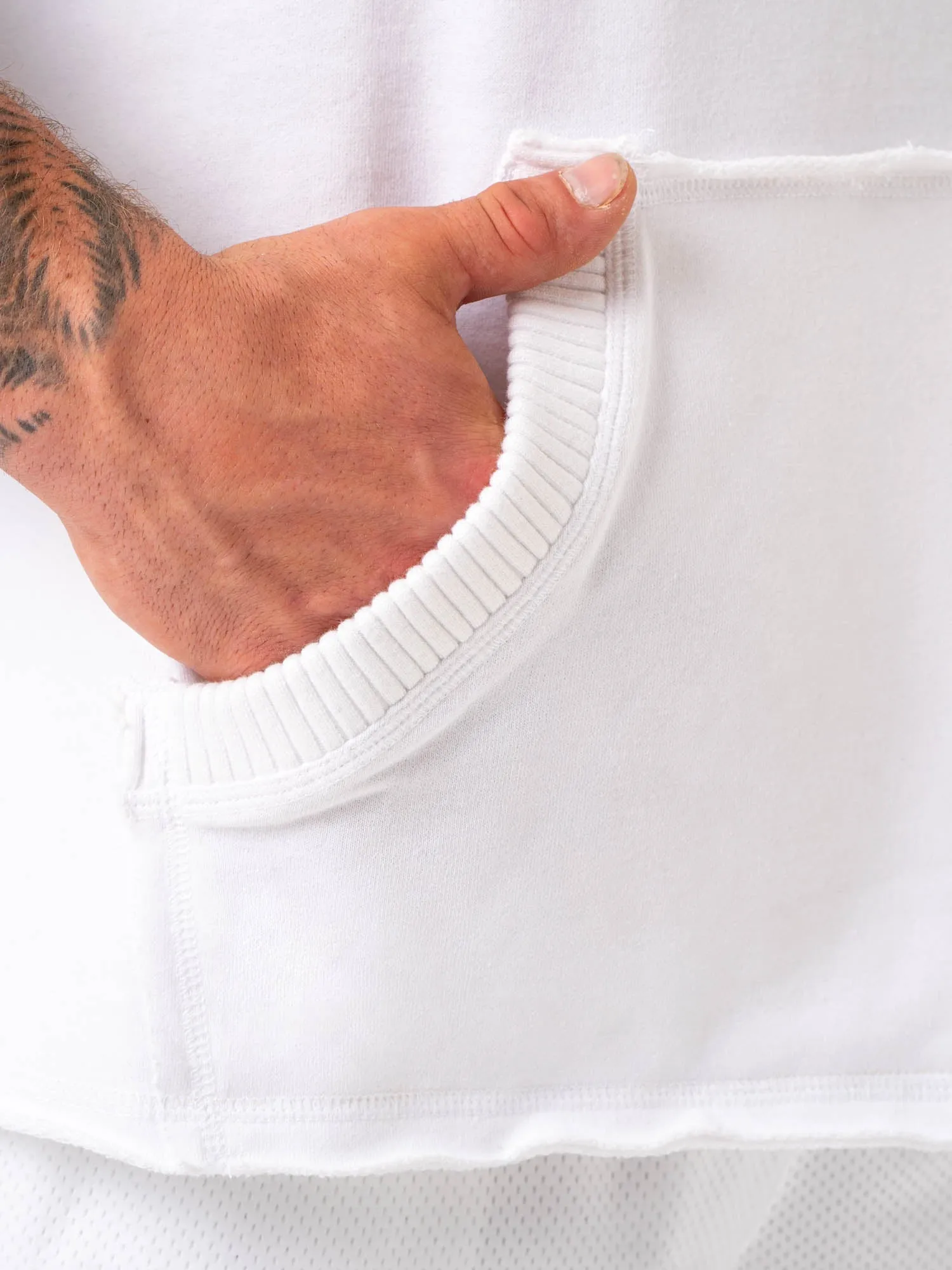 Collegiate Sleeveless Hoodie - White free movement