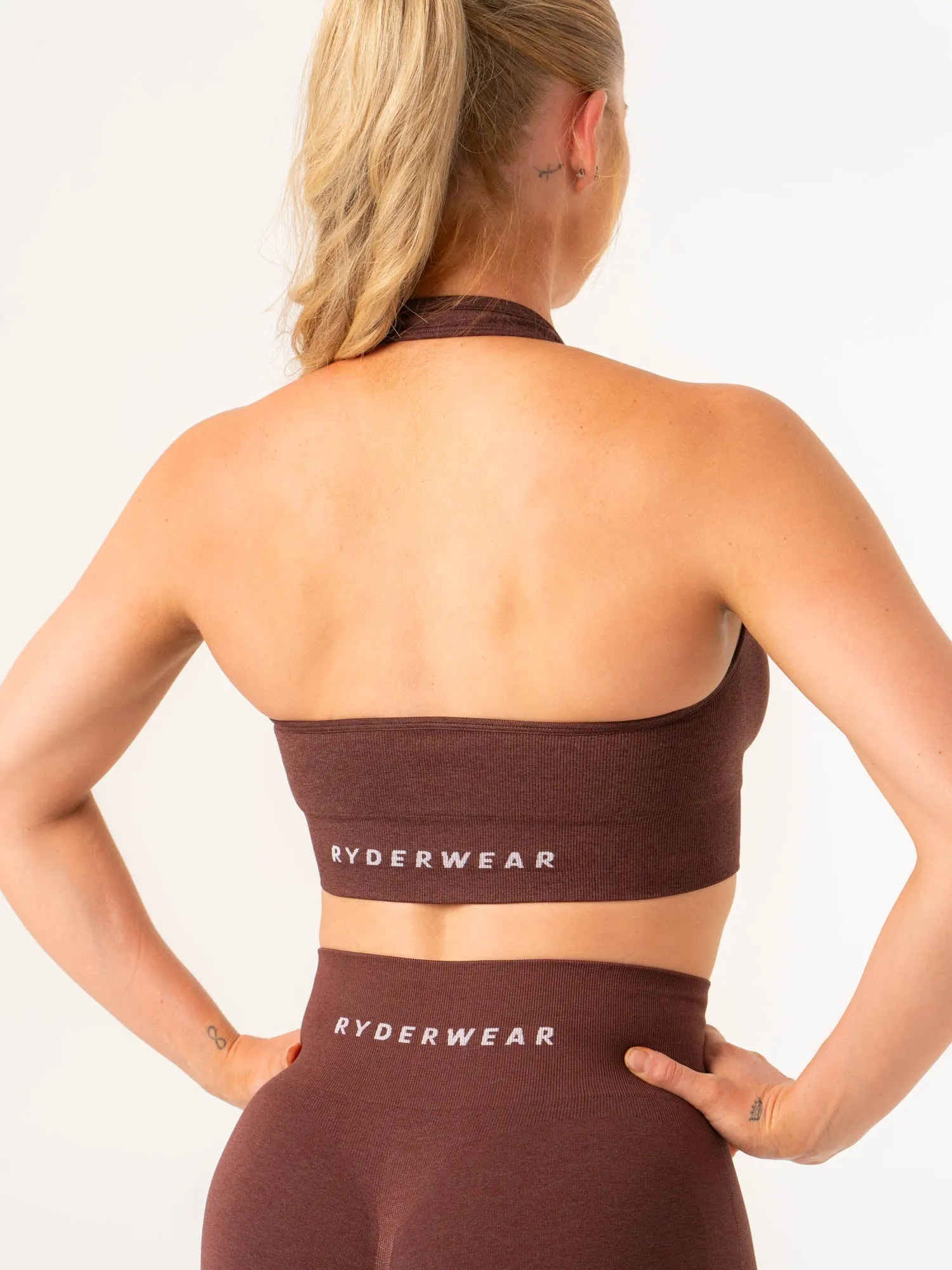 Contour Halter Bra - Chocolate Marl Long Wear