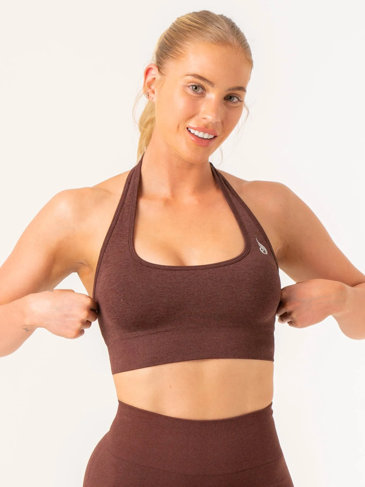 Contour Halter Bra - Chocolate Marl All Day Comfort