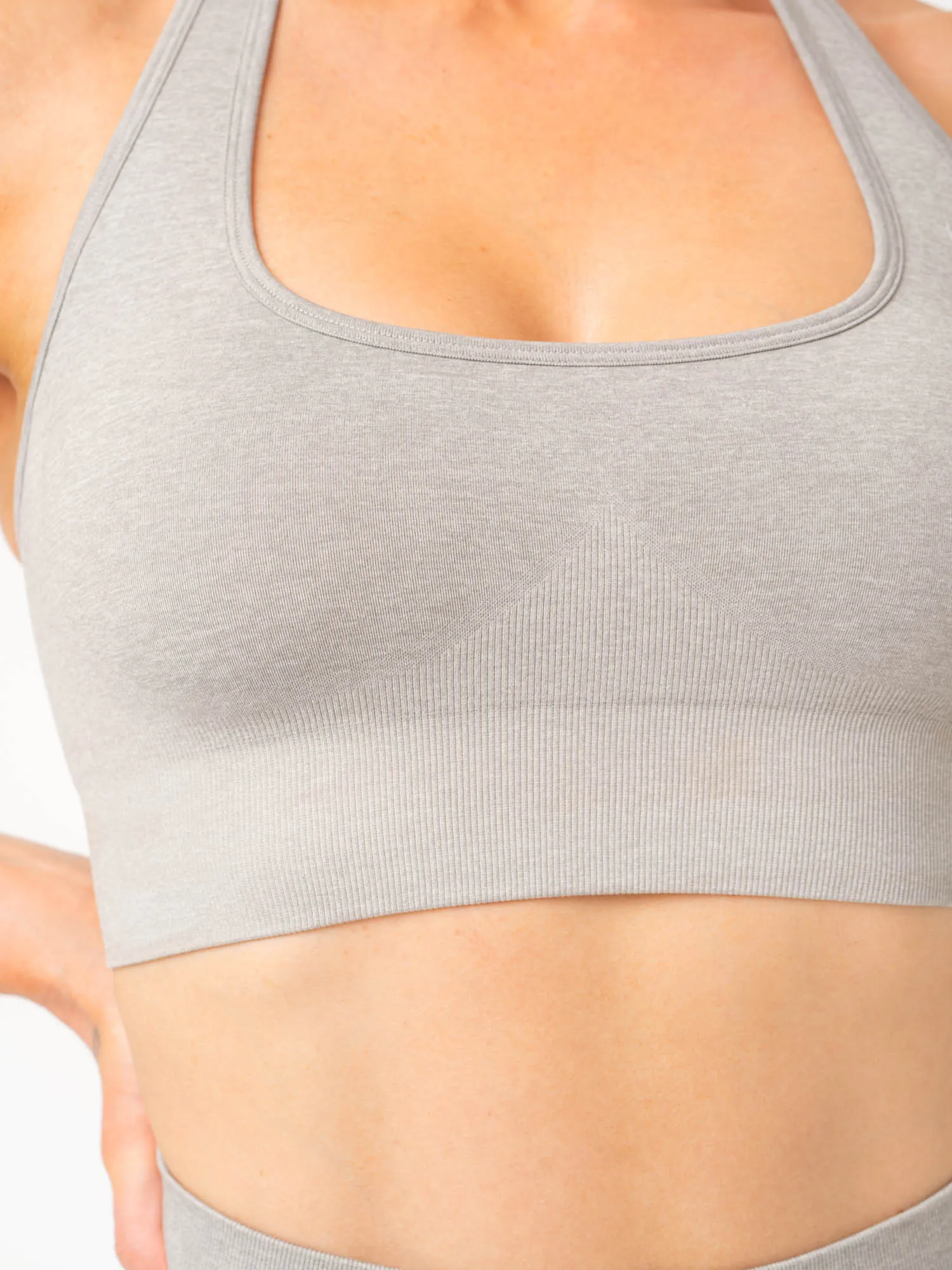 Contour Halter Bra - Light Grey Marl Breath Holes