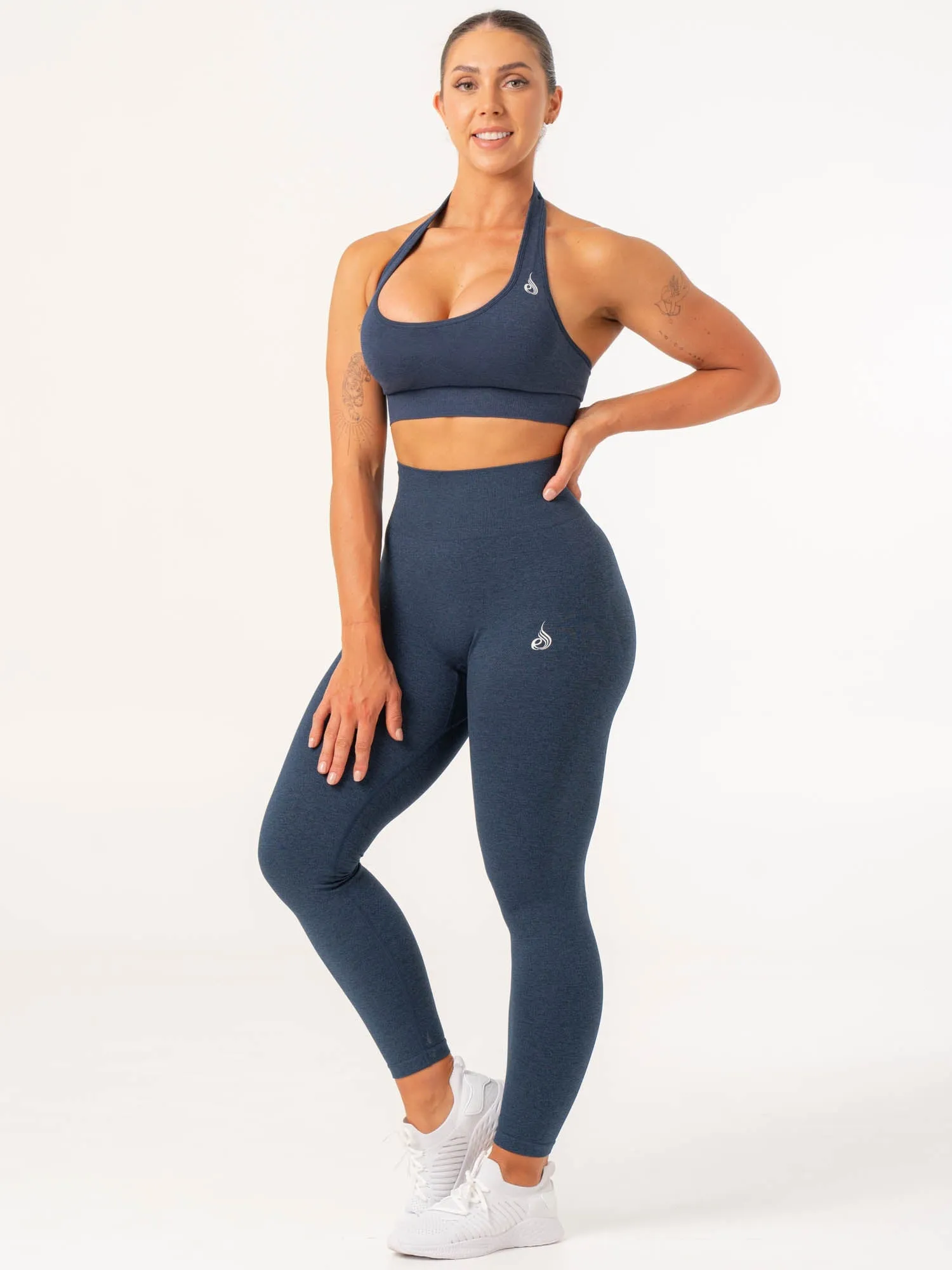 Contour Halter Bra - Navy Marl Light Touch