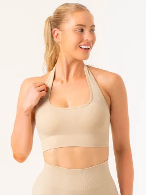 Contour Halter Bra - Stone Marl No Burden