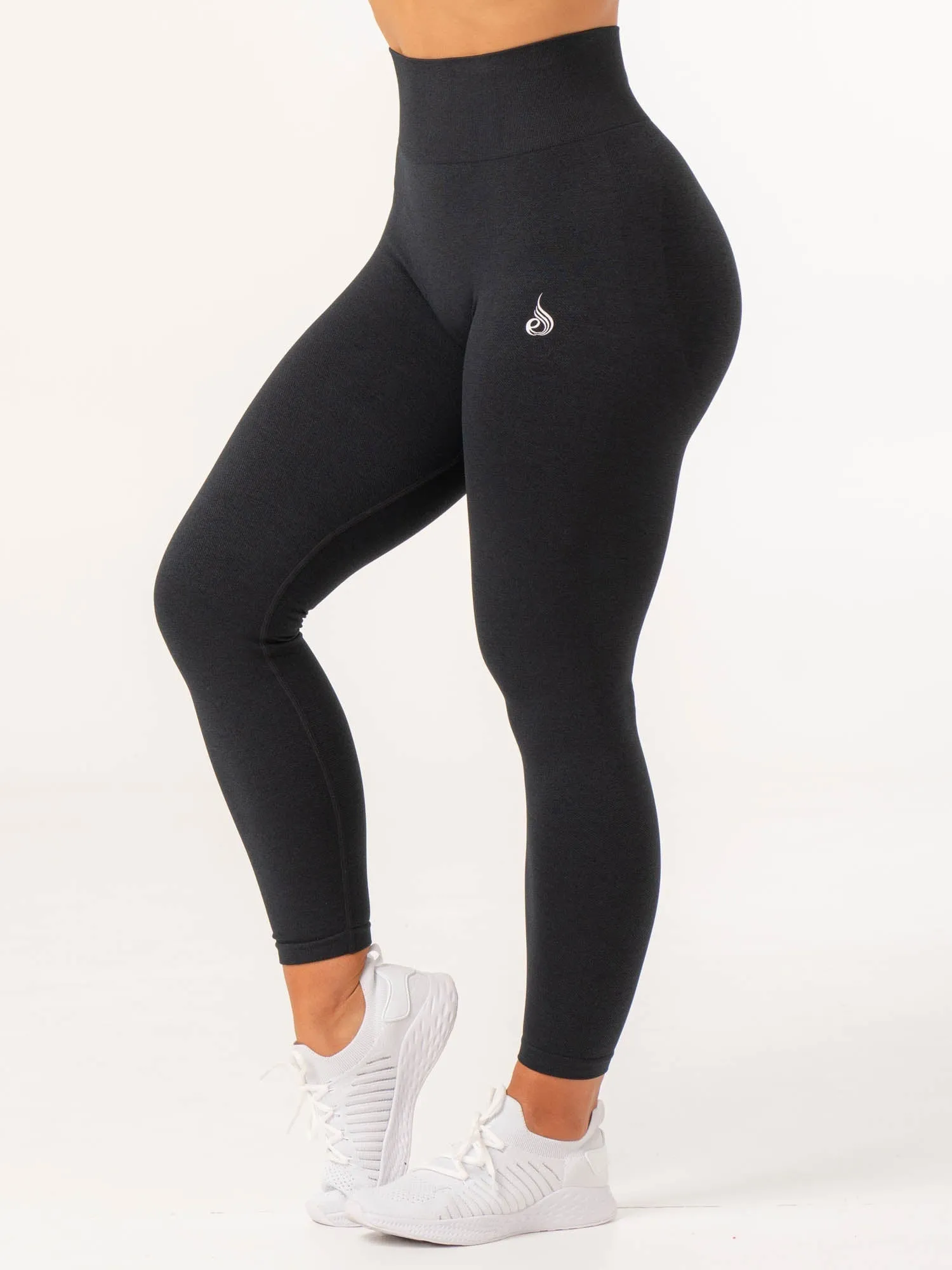 Contour Seamless Leggings - Black Marl Active movement