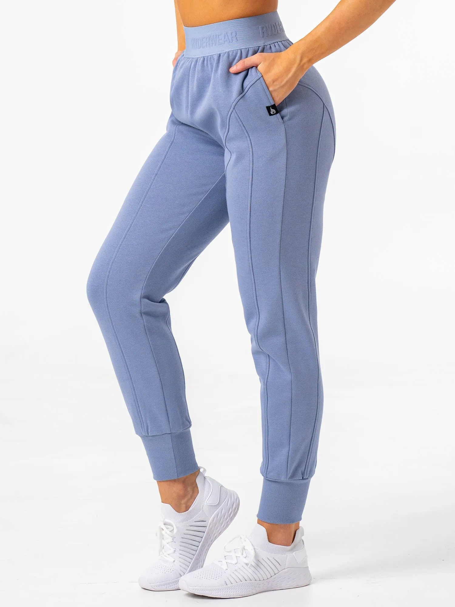 Contour Track Pants - Steel Blue Relaxed Style