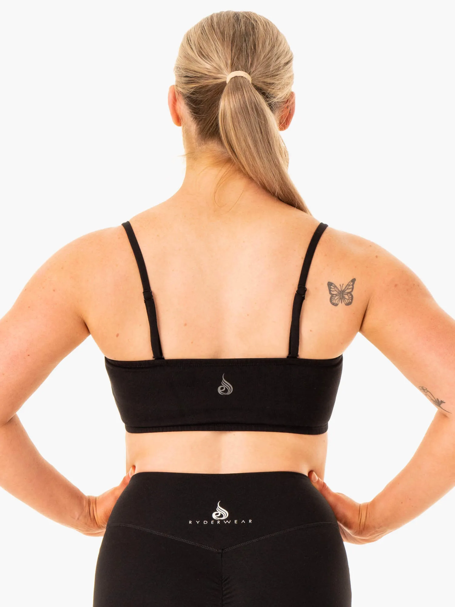 Convertible Bandeau Sports Bra - Black Comfort Support