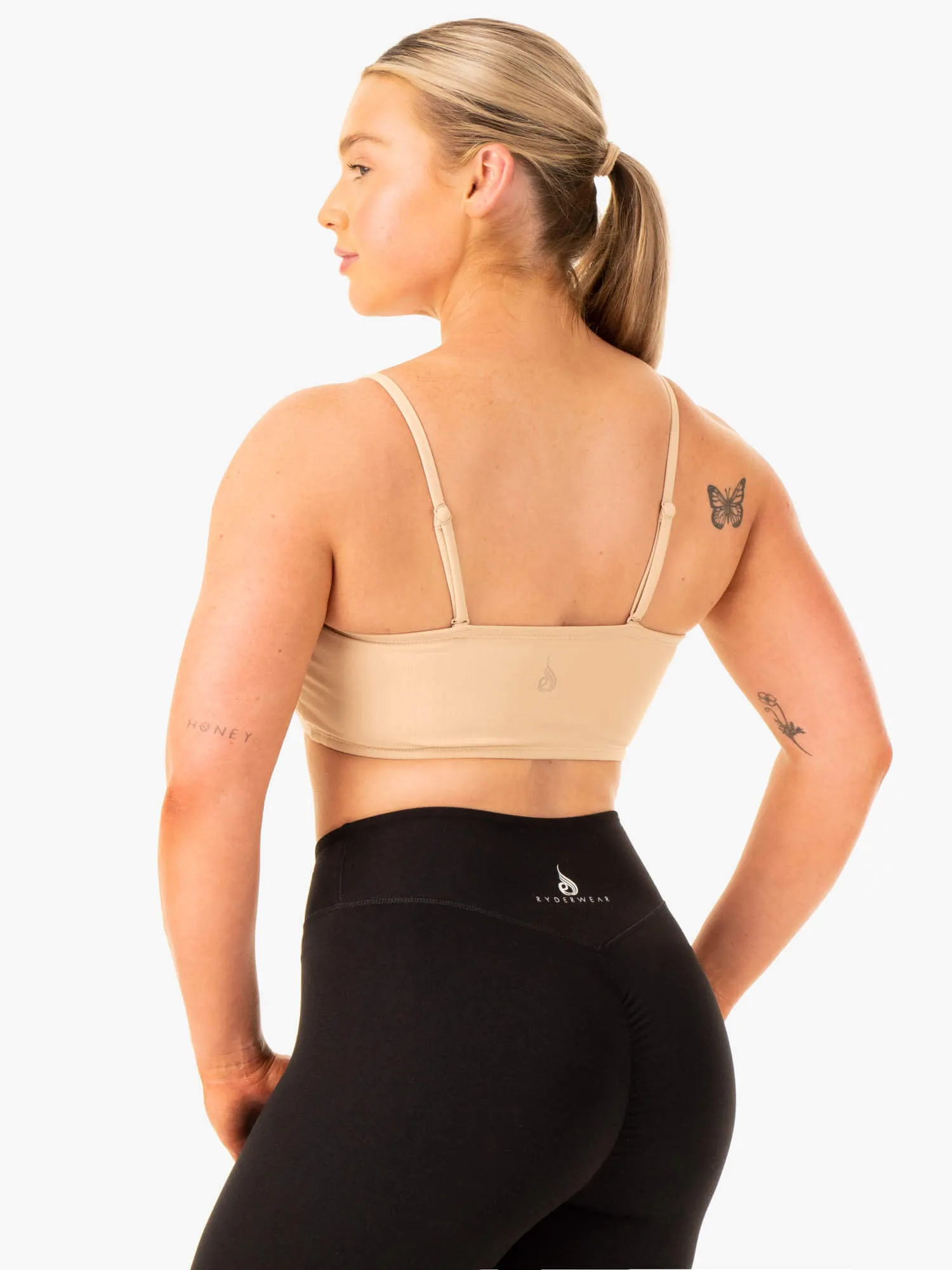 Convertible Bandeau Sports Bra - Sand No Pressure
