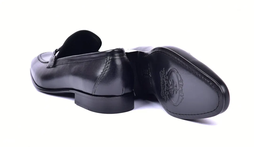 Corrente 4428 Leather slip-on Loafer Shoes - Black fitted vibe