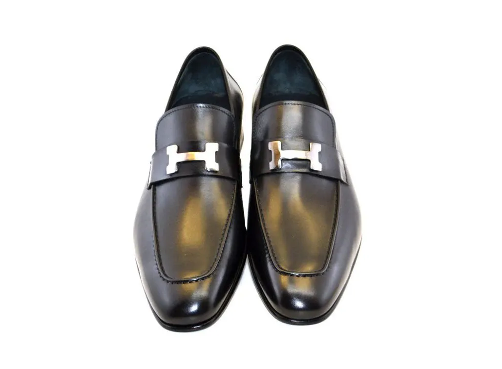 Corrente 5760 Burnished Calfskin Loafer - Black anti-fatigue