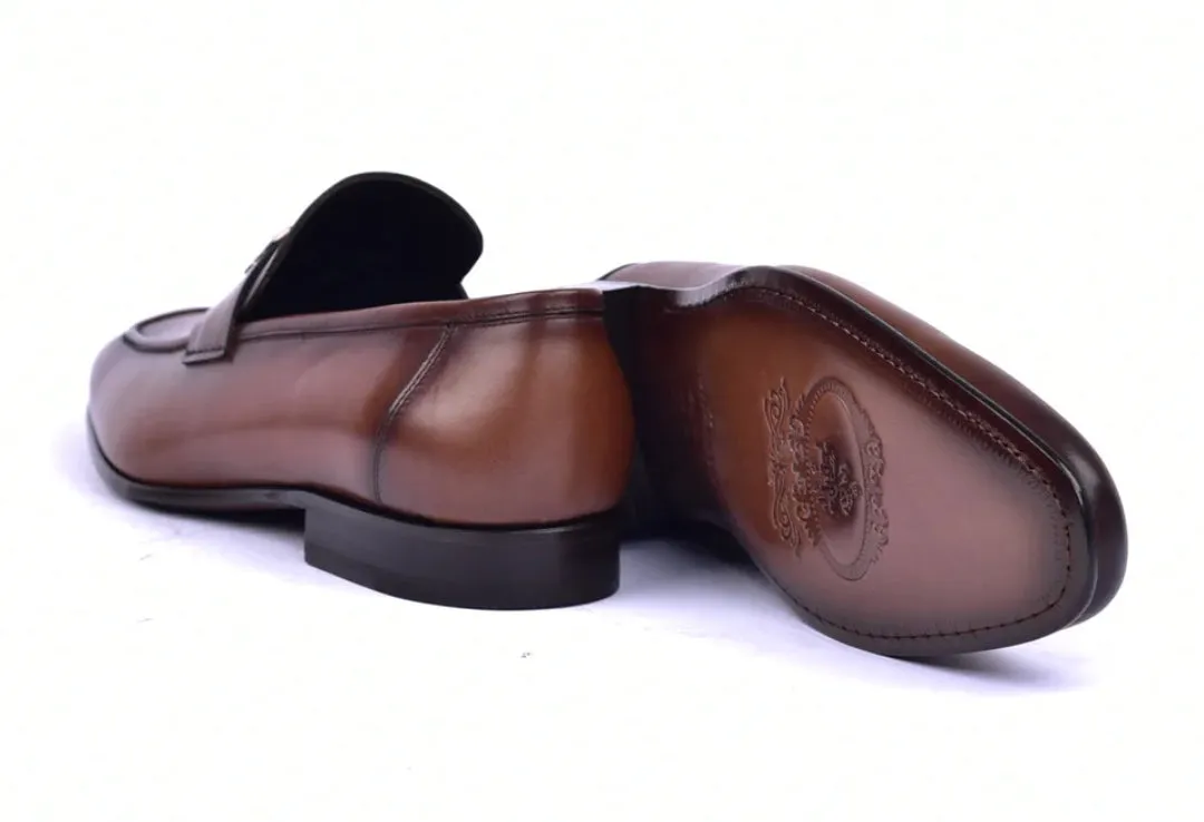 Corrente 5760 Burnished Calfskin Loafer - Brown built smart