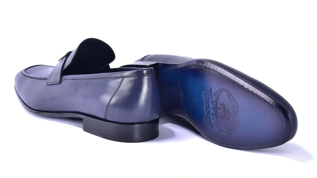 Corrente 5760 Burnished Calfskin Loafer - Navy easy outfit