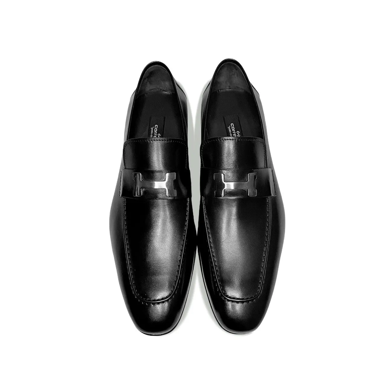 Corrente 5760 H Buckle loafer Shoes - Black classic charm