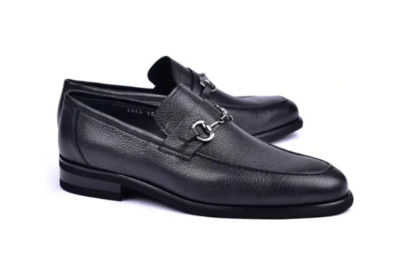Corrente 5844 Supple Deerskin slip-on Loafer - Black refined build