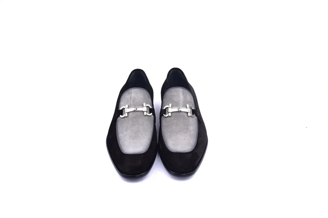 Corrente 6376 Suade Bit Buckle loafer - Black neutral base