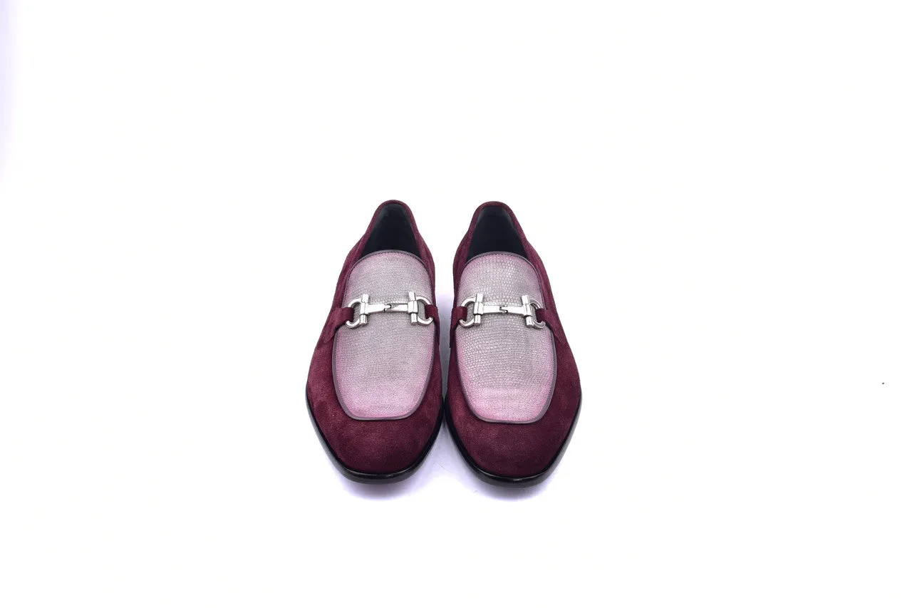 Corrente 6376 Suade Bit Buckle loafer - Burgundy air-tech