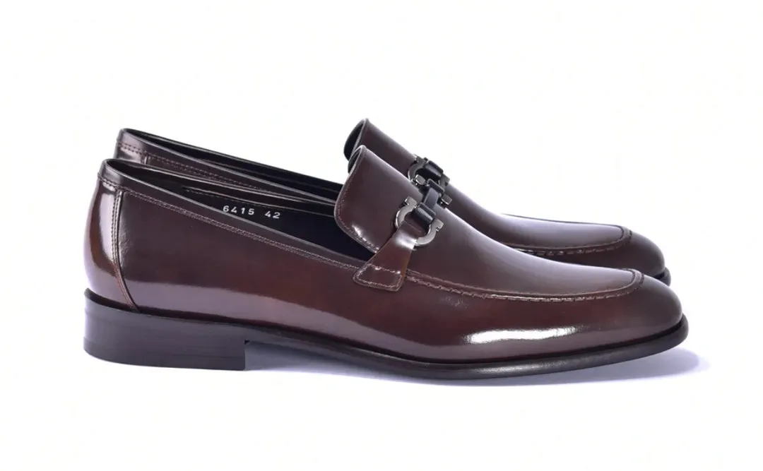 Corrente 6415 Calfskin slip-on Loafer  - Brown client visit