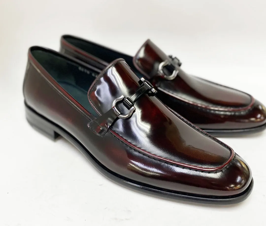 Corrente 6415 Calfskin slip-on Loafer  - Burgundy work smart