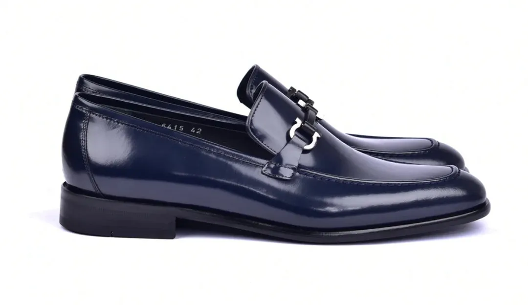 Corrente 6415 Calfskin slip-on Loafer  - Navy Trend design