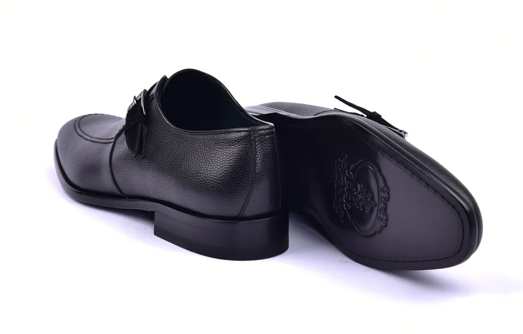 Corrente 6471 Leather slip-on Monkstrap Shoe - Black timeless wear