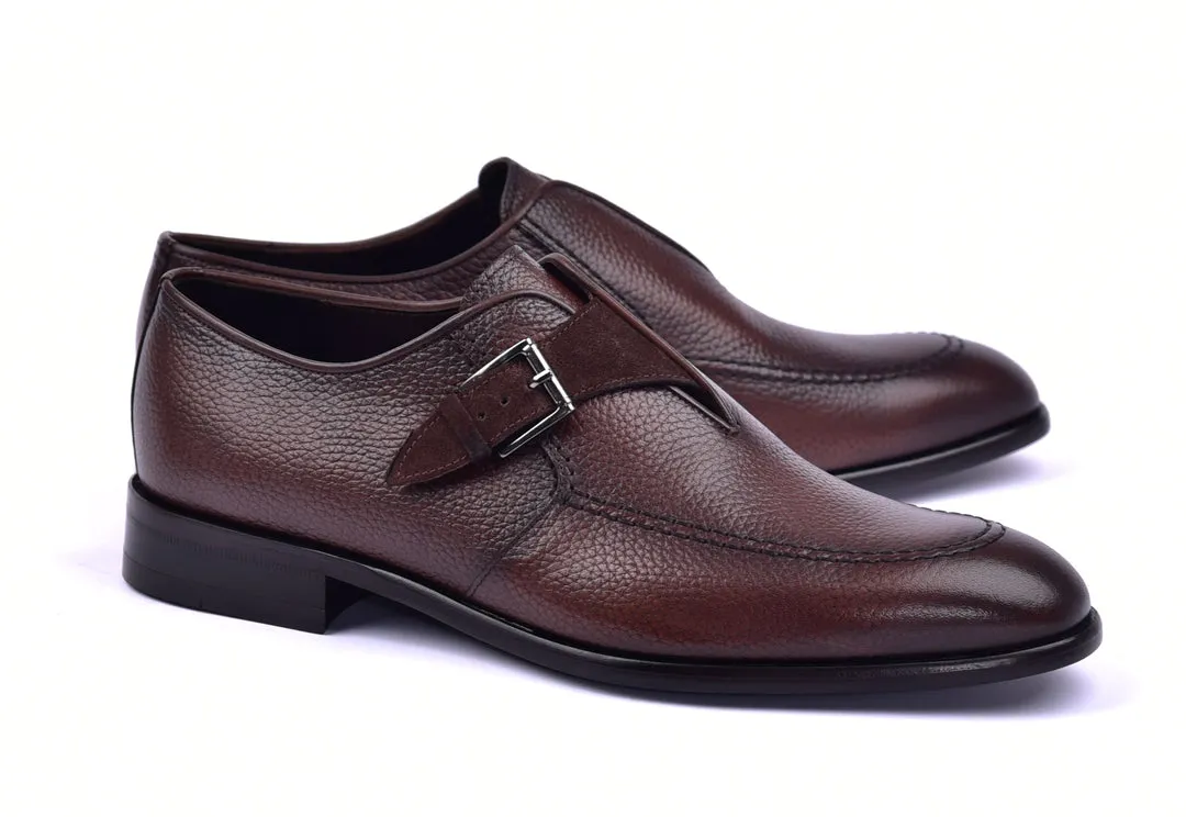 Corrente 6471 Leather slip-on Monkstrap Shoe - Brown soft vibe